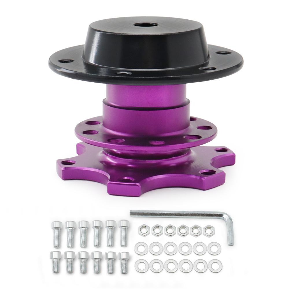 Universal Aluminum Steering Wheel Quick Release Hub Adapter For 6 Hole Steering Wheel Removable Snap Off Boss Kit