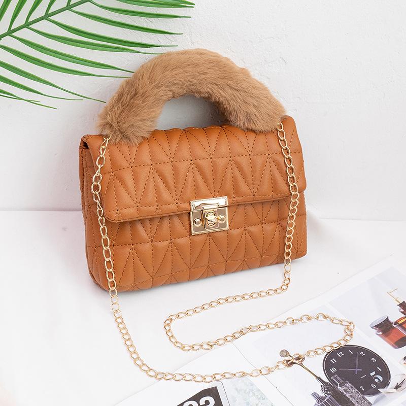 Plush Portable Small Square Bag, Fresh, Sweet and Fashionable Small Handbag.