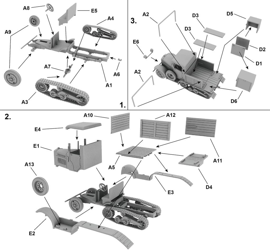 FTF 1/72 Scale Polish C4P Artillery Half-Track, Late Model, Plastic Model Kit PF72042 (Military Vehicle)
