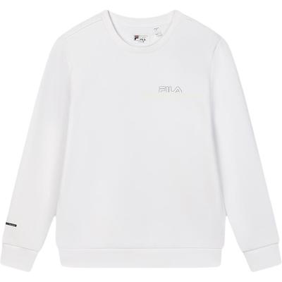 Fila Bílá řada Jednobarevná Kulatý výstřih Pohodlná Ležérní Mikina Pánská mikina F11M447202A-WT