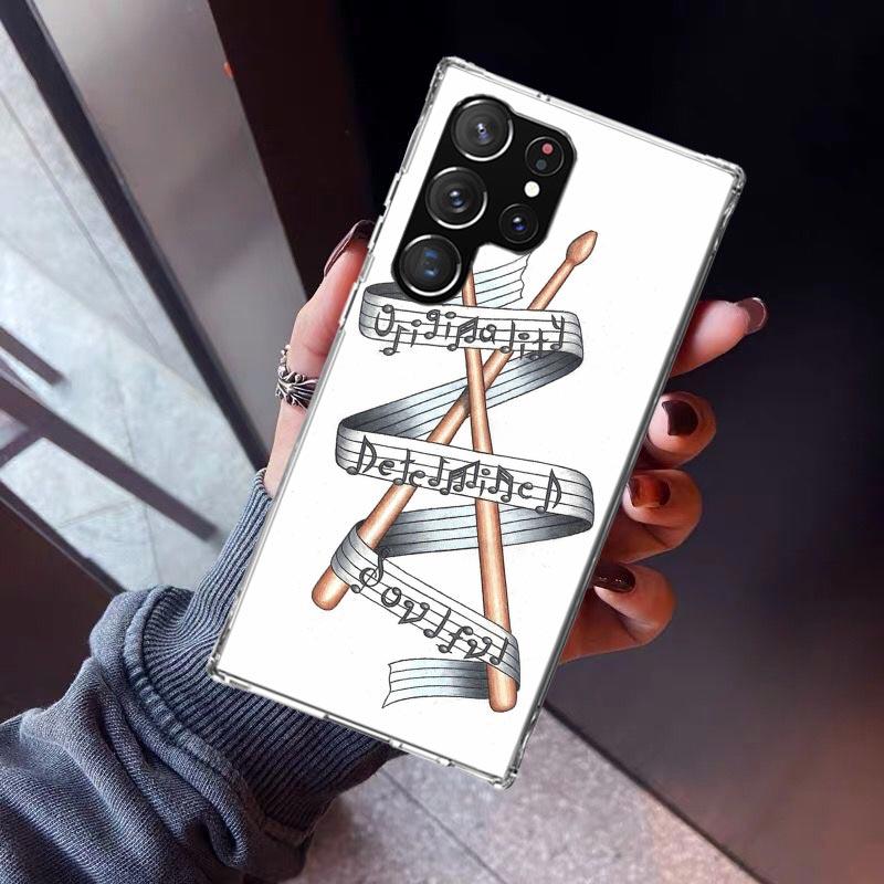 

Musical Instrument Drum Rock Phone Case For Samsung Galaxy S26 S25 Edge S24 S23 Ultra S22 Plus S21 S20 FE Soft TPU Back Cover Fu Samsung S24 Ultra