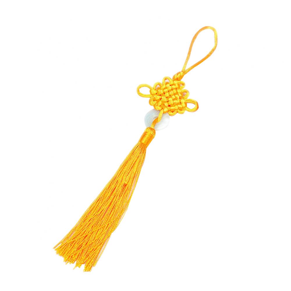 

Hand-Woven Chinese Knot Car Interior Ornament Hanging Pendant Home Decor Tibetan-Style Thread Lucky Knot Ward Off Evil Spirits жовтий