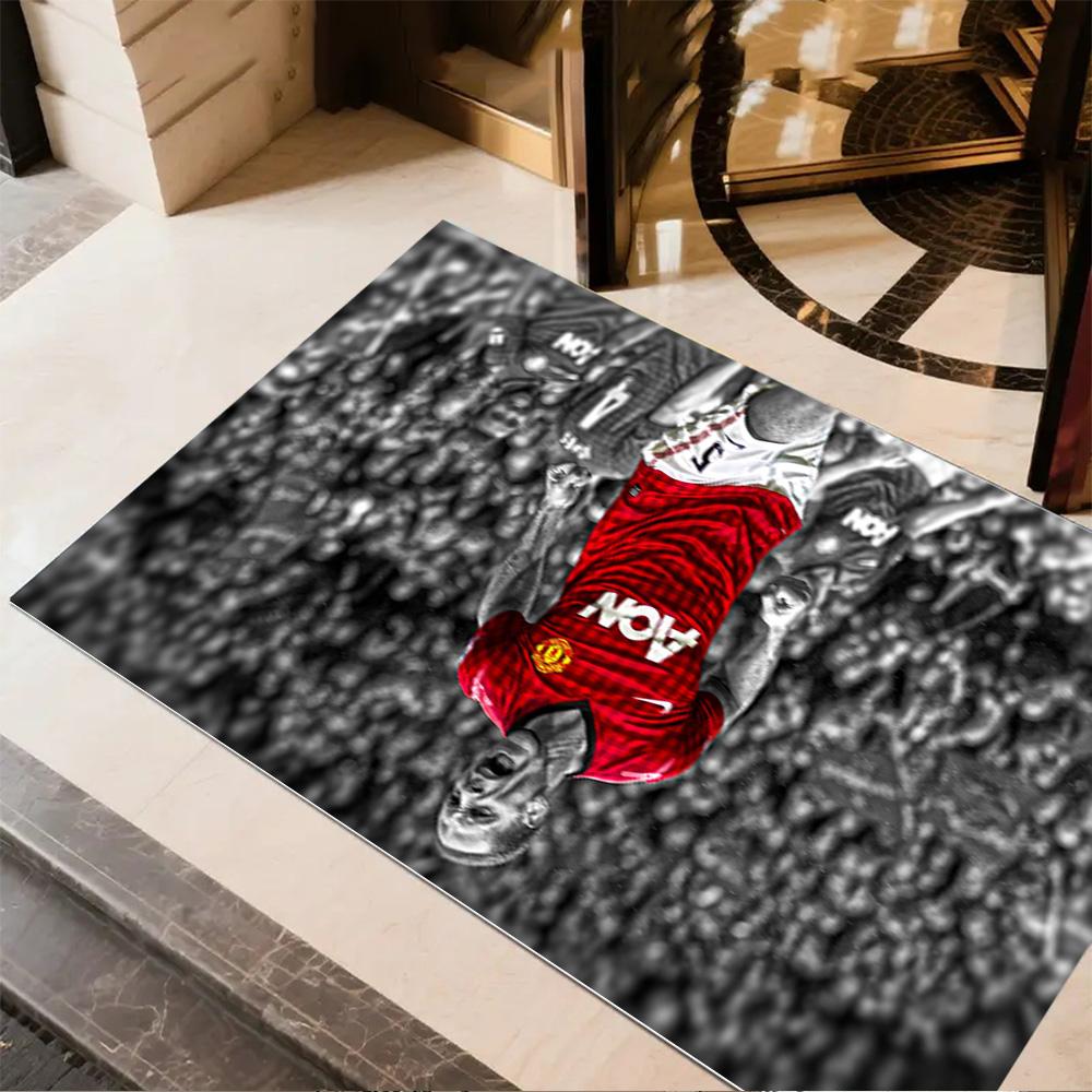 Football Player Celebration Floor Mat Perfect for Game Room Foyer Playrooms Balcony Anti-slip Rug Decorate Offices Birthday/Christmas Gift