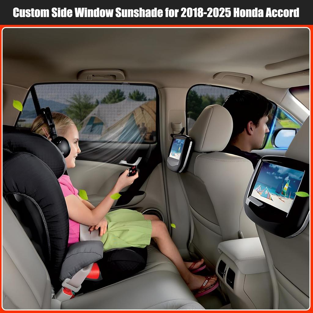XCBYT Car Window Shades For 2018- Accord Sun Shade For Car Baby Side Window With Breathable Mesh Blocking 99% UV Glare And Privacy Protection Safe