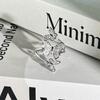 Light luxury Internet celebrity mix and match personalized flower bow fashion ring women full of diamonds flower language niche cold wind ring tide