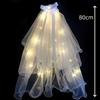 LED Light Bridal Wedding Veil with Pearls/Crowns Wedding Tiara Veil for Props Party Headpieces Decor Glowing Flash Veil