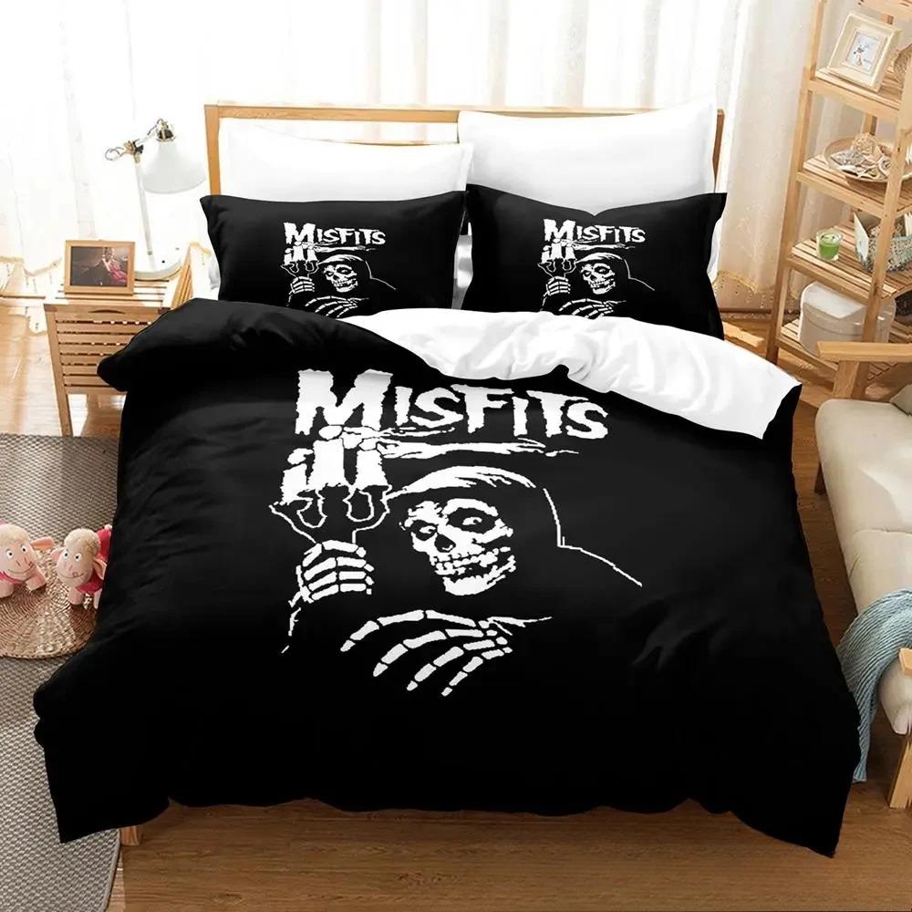 3D Print The Misfits Glenn Danzig Bedding Set Boys Girls Twin Queen King Size Duvet Cover Pillowcase Bed Boys Adult