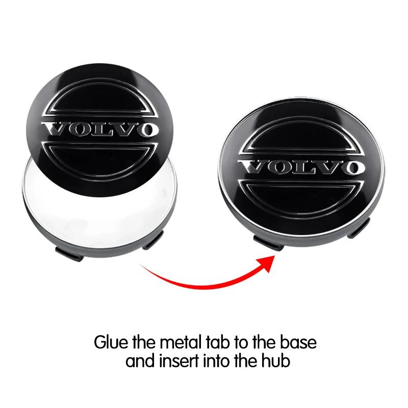 4pcs 56/60mm Car Wheel Center Cover Hub Caps Stickers Accessories For Volvo Rdesign AWD C30 C70 S40 S60 S70 S80 S90 V40 V50 V60