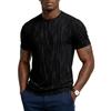 Men's Short Sleeve Crew Neck Knit T Shirt with Subtle Pattern Lightweight Breathable Casual Fit Top for Daily Wear