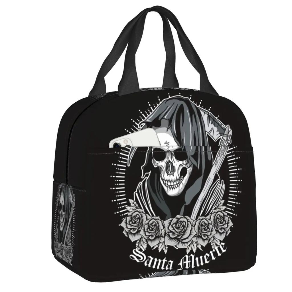 Santa Muerte Sfânta Moarte Cutii de Prânz Portabile Femei Impermeabile Mexicane Ziua Morților Craniu de Zahăr Răcitor Termic Izolat pentru Mâncare