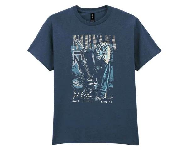 Nirvana Kirt Blue Dusk TShirt  ultra cotton  Alternative Rock music Tee L