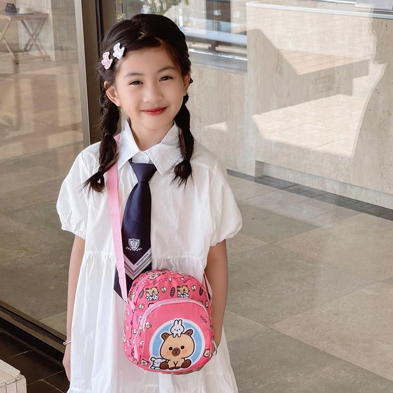 School Bag New Kapibara Children's Cartoon Casual Versatile Diagonal Out Change Bag