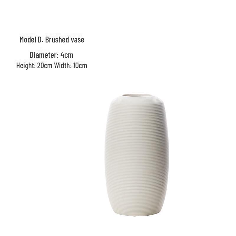 Bei Hanmei Long-Neck Ceramic Vase - Hand-Brushed Decor for Home Furnishing
