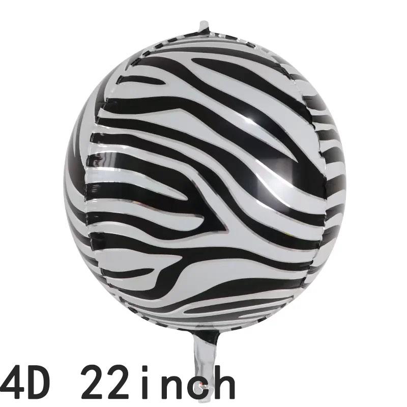 1 Pcs - 18-inch 4D Balloon - 18-inch Tropical Jungle Wildlife Balloon - Tiger, Leopard, Zebra Patterned Round Balloon Balloon