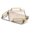 Yicang Square Plastic Serving Tray with Gold Handle