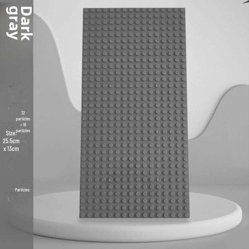 

Базовая пластина из мелкозернистых строительных блоков 16x32, совместимая с Lego - Детский настольный игрушечный аксессуар 13*25.5cm (32*16 convex points) темно-серого