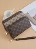 Women's Large Capacity Vintage Monogram Clutch: 2025 Double Zipper Long Wallet & Handheld Phone Bag
