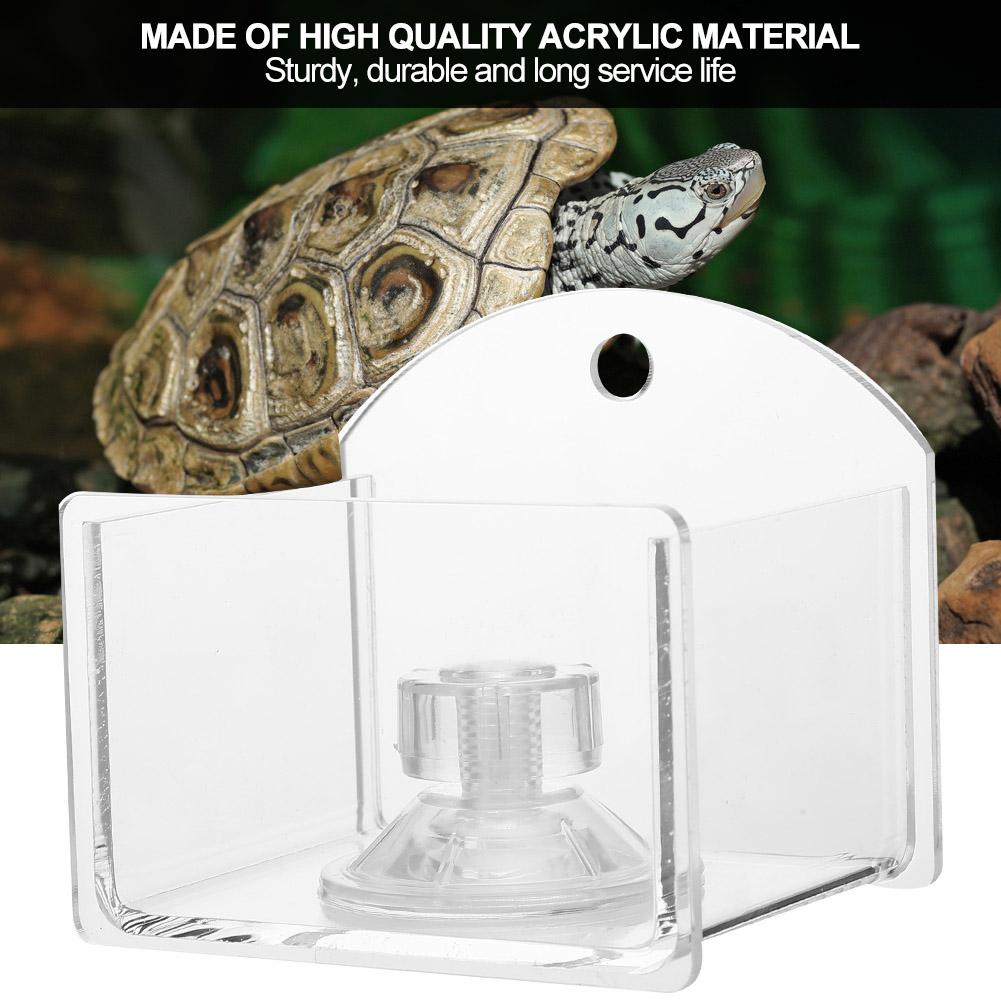 Acrylic Tortoise Basin Bath Drinking Feeding Box Reptile Lizard Automatic Drinker Fountain Supplies