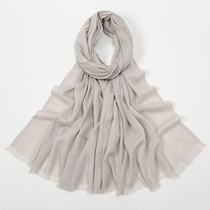 New Hot-selling Bamboo Cotton Solid Color Long Towel, Boutique Breathable Women's Versatile Bag Head Soft Scarf