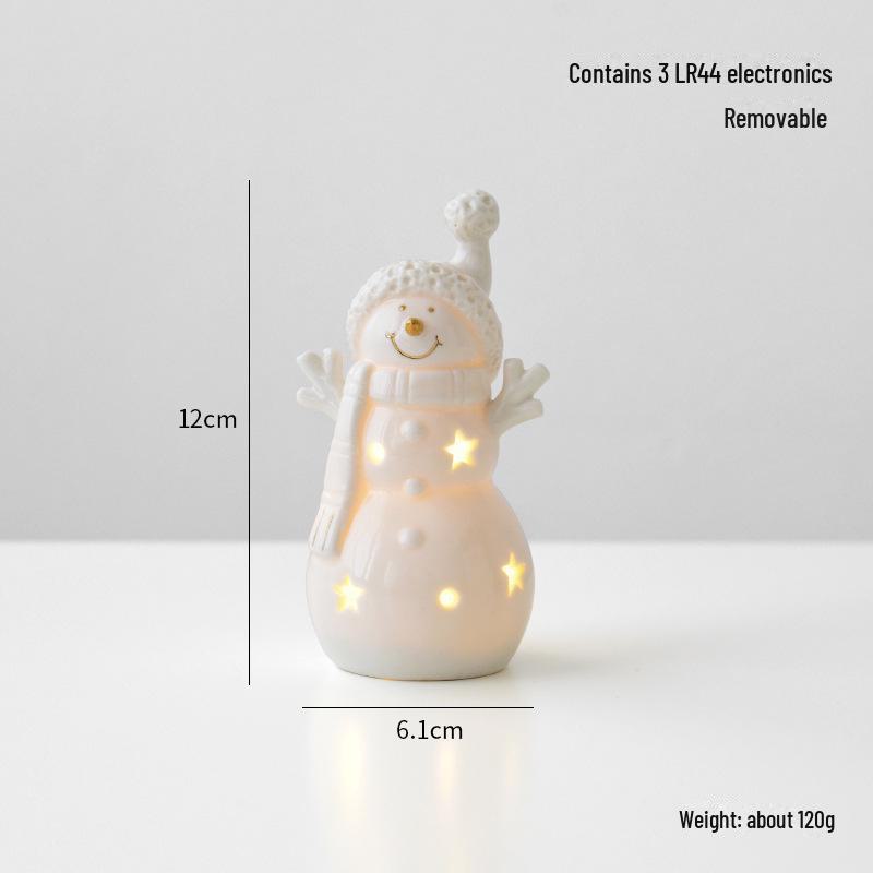 Ceramic Snowman Christmas Car Decoration - Festive Desktop Gift Scene Prop