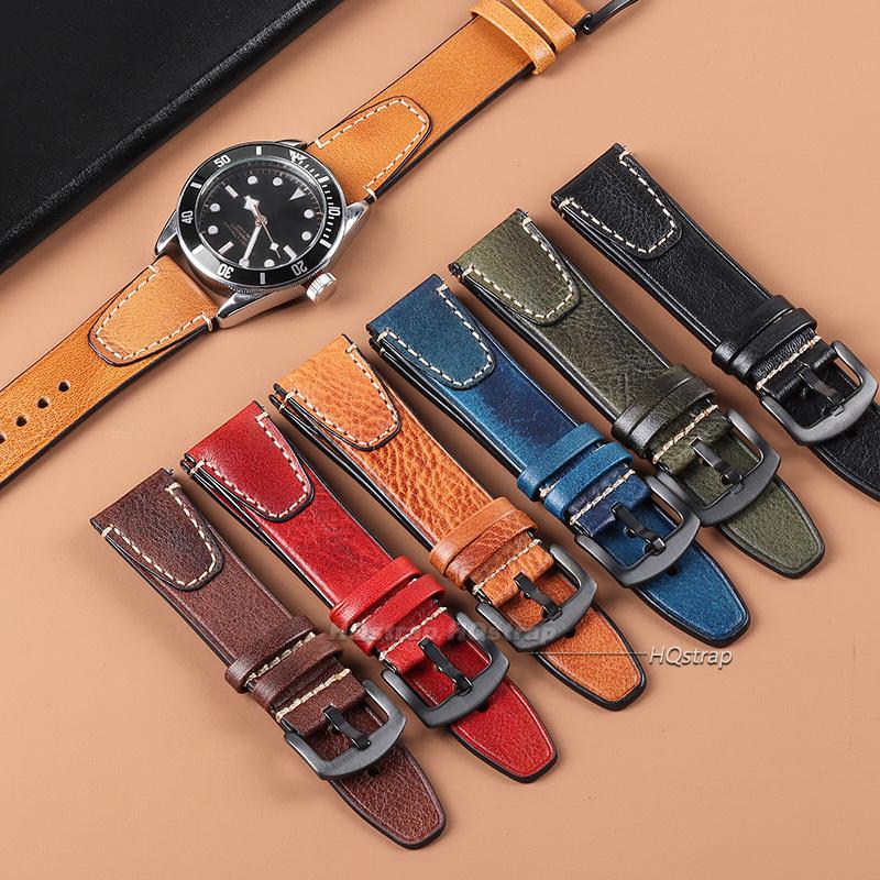 Universelles Retro-Armband für Rolex Lederarmbänder für Seiko SmartWatches 18mm 20mm 22mm Herren Damen Handgelenkband Armband