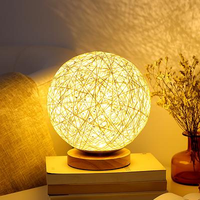 1 Unidad Bola de Cáñamo Bola de Vid Lámpara LED Luz Nocturna Escritorio Cielo Estrellado Luz Ambiental Luminosa Regalo para Niños Lámpara de Escritorio USB Dormitorio