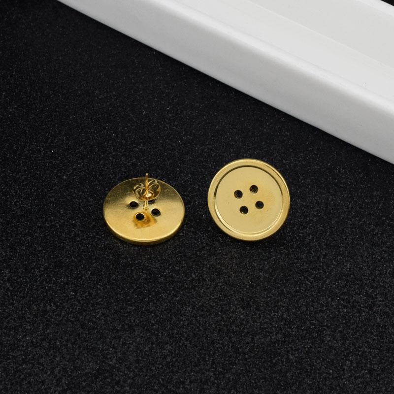 Stainless Steel Personalized Button Stud Earrings, Women's Non-fading Stud Earrings, Earrings Jewelry