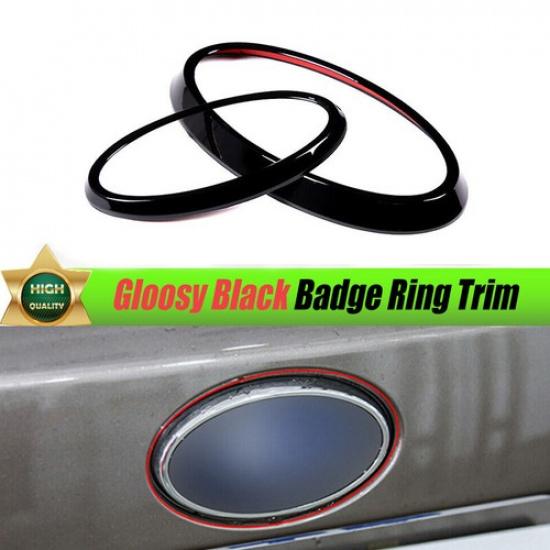 Gloss Black Front Rear Emblem Badge Logo Trim 2PCS For Subaru Outback 2022-2023