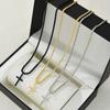 Fashion Cross Pendant Necklace For Women Men Simple Gold Silver Black Color Twisted Chain Unisex Necklaces Punk Hip Hop Jewelry