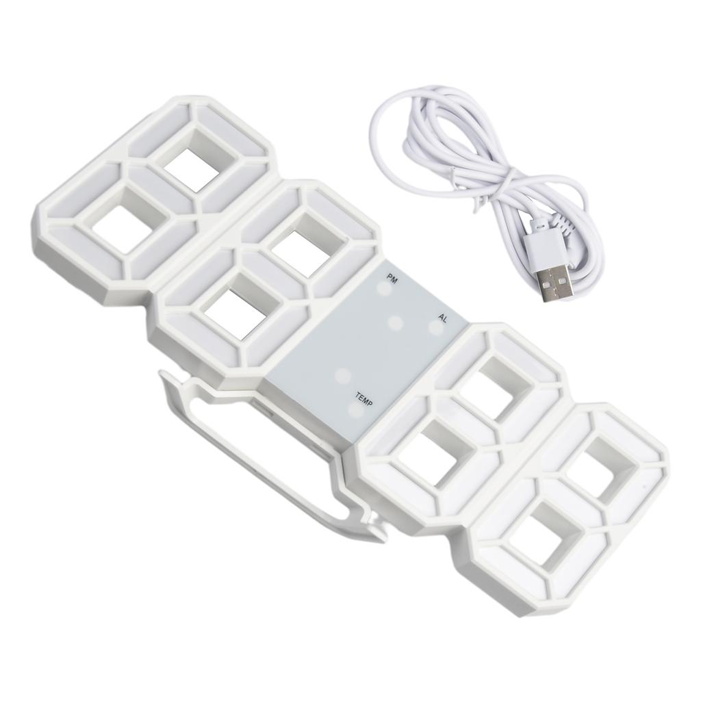 3D Modern Digital LED Wall Clock 24 Hour / 12 Hour Display Timer Alarm Home USB