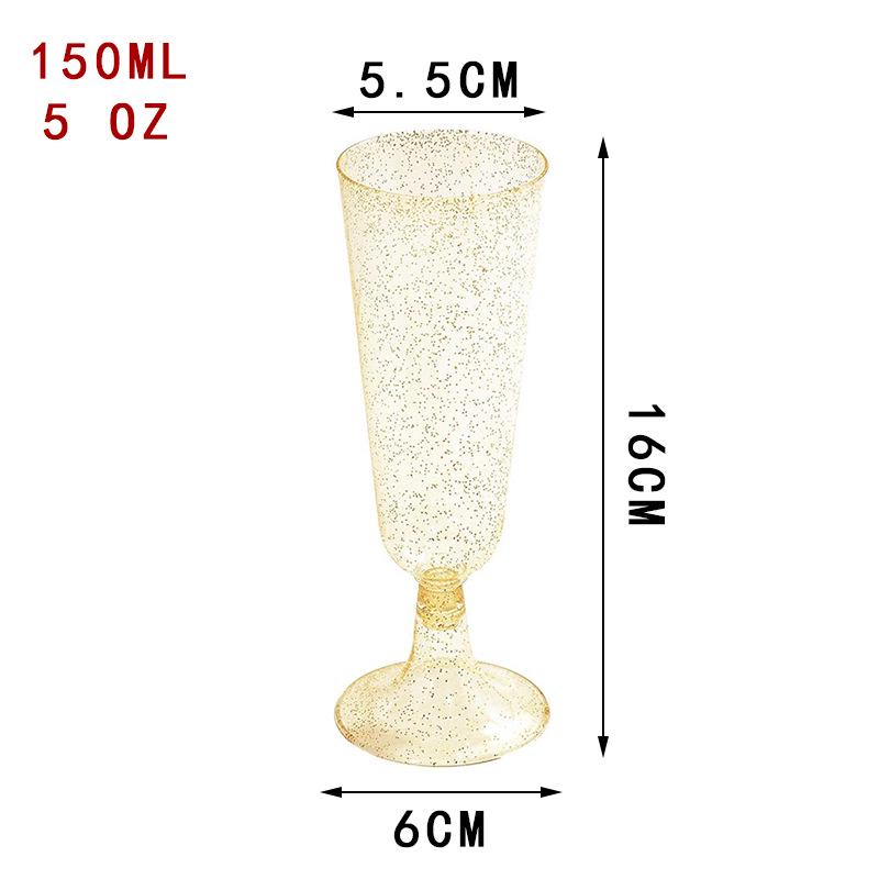 Detachable Red Wine Dessert Cup with High Stem - Disposable Plastic Champagne Flute for Weddings or Pudding Mousse.