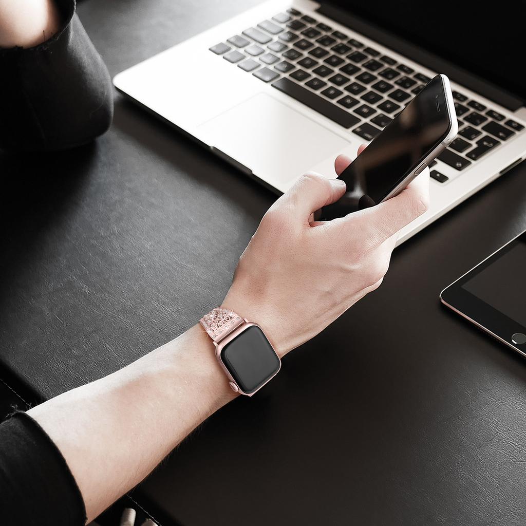 Flower Diamond Band Apple Series 8 7 6 SE 5/4/3 Bracelet Women Luxury Metal Strap For iWatch 38/42mm 40/44mm 49mm 45mm 41mm