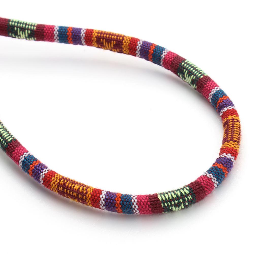 Louleur Twisted Cords Rope Colorful Handmade Fabric Ethnic Rope Cotton Cord Embroider Cords for Jewelry Making DIY Bracelet