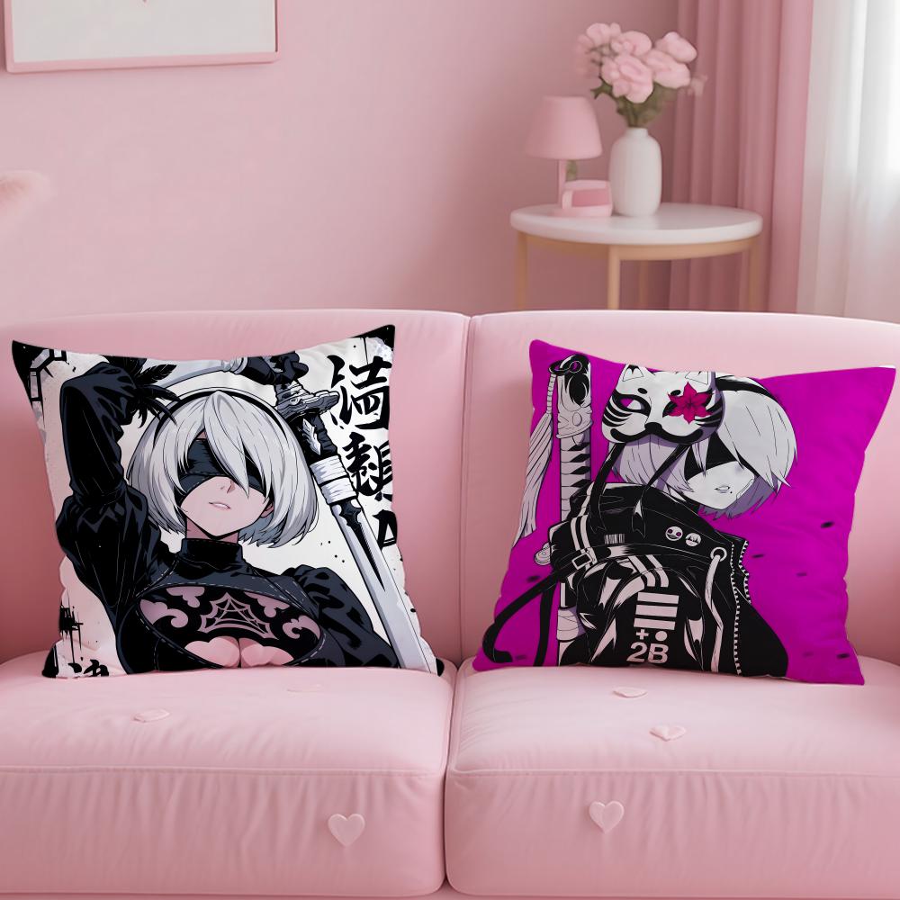 game N-Nier A-Automata Cushion Cover Comfortable Reversible Pillow Cover Ideal for Car Sofa Bedroom & Beyond