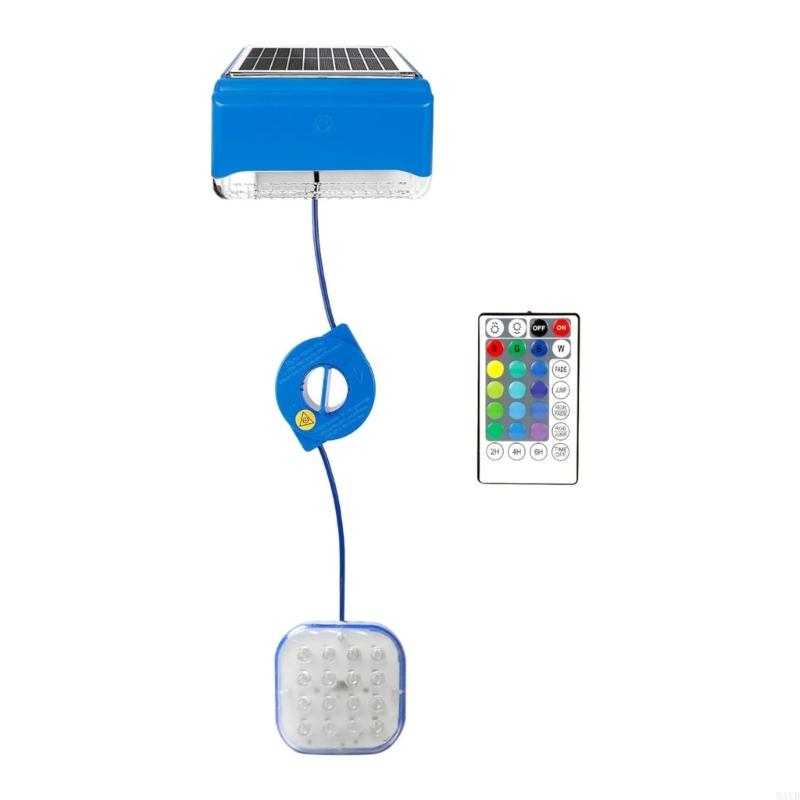 Solar Underwater Swimming Pool Lights with Remote Control Waterproof 16 Colors Lighting Pool Lights Easy to Use M4YD