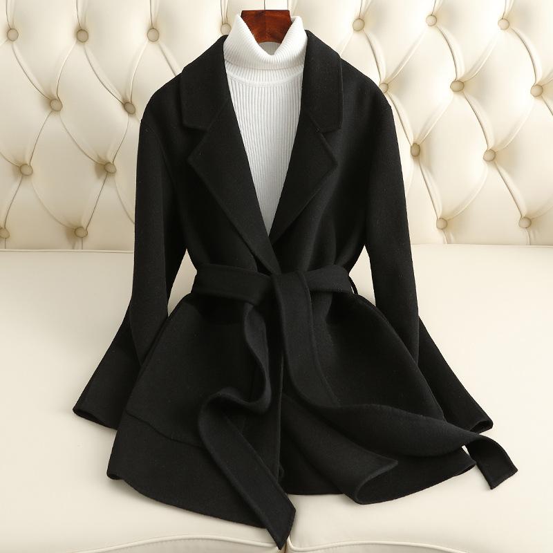 Autumn and winter new small double-sided cashmere coat for women, short slim and thin wool coat for women