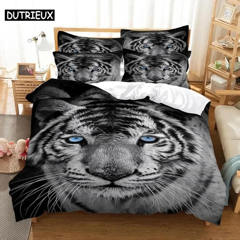 New 3D Print Runing Tiger Beding Set Bedrom Soft Modern Bedspreads Comefortable Children Kids Soft Duvet Cover Comfortable Quilt Cover And Pilowcase
