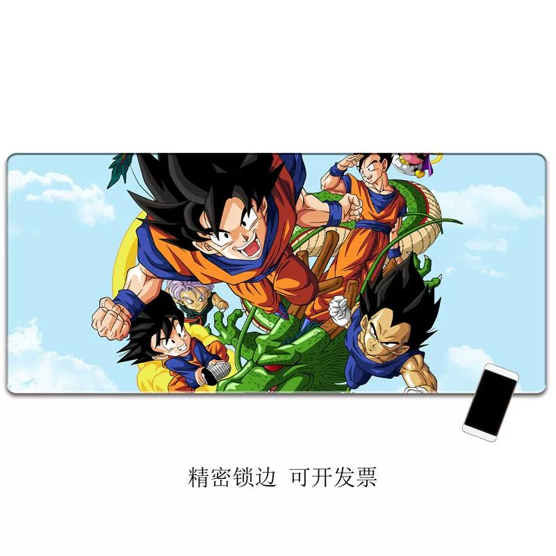 Boys Super Popular Dragon Ball Series Son Goku Printed Leather Mouse Pad yawed Edge Lock Computer Desk Keyboard Pad Children Learn To Write Desk Pad