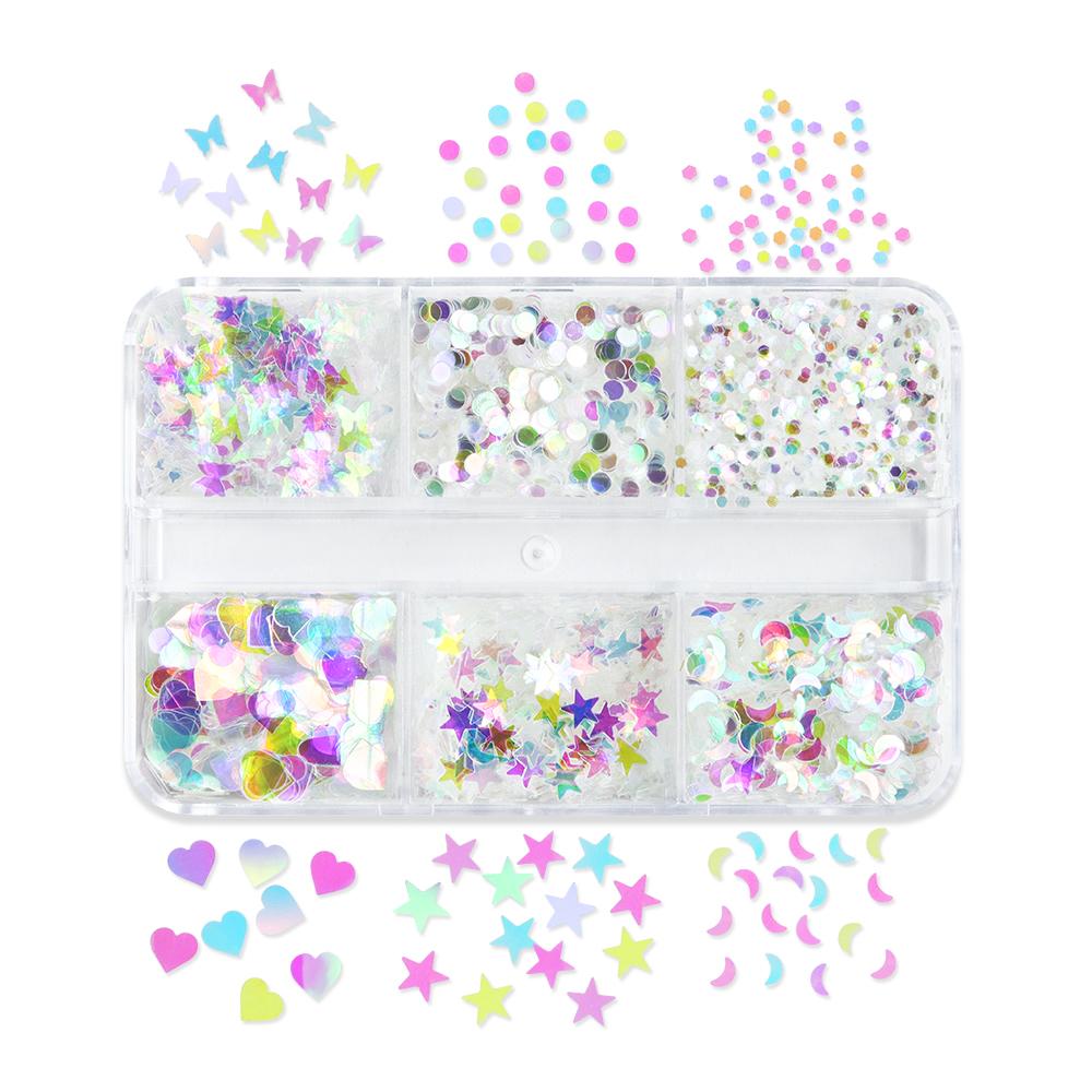 

Голографические блестки для ногтей в форме сердца «русалка», принадлежности для нейл-арта для женщин и девочек