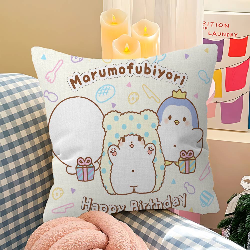 Cute Cartoon Marumofubiyori Pillow Cushion Cover Pillowcase Living Room Sofa Home Decor
