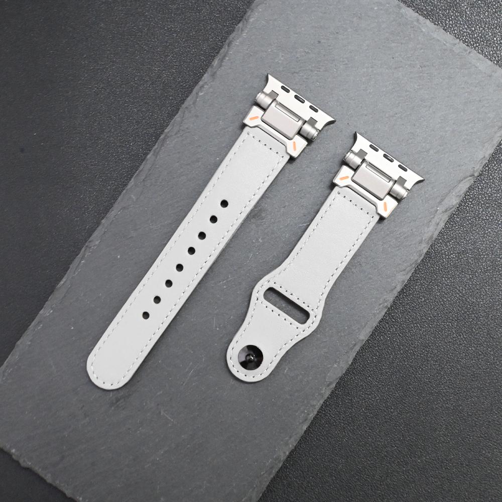 Luxury Leather Strap for Apple Watch Ultra 3 2 49mm 46mm 45mm 44mm Correa Men Loop Bracelet Iwatch Series 11 10 9 8 7 6 5 4 SE 3