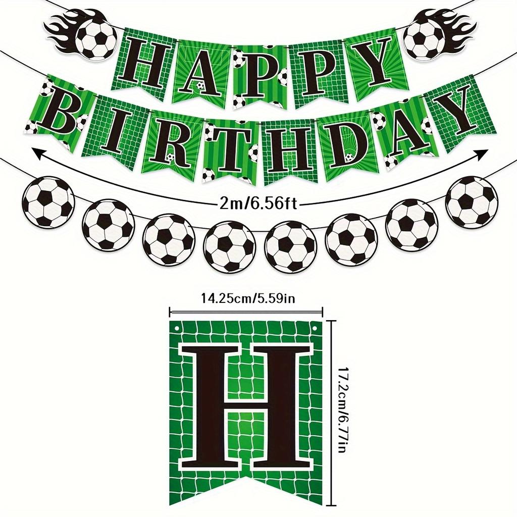 1Set Soccer Happy Birthday Banner,Sport Theme Soccer Player Birthday Supplies,Soccer Enthusiast Birthday Party Decorations