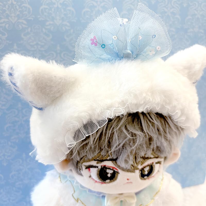 Fluffy Cat Costume for Plush Toys (Headband, Outfit, and Shoes Set) for 20cm Plush Toys, Light Blue, g.triger, Oshi-Nui, Nuikatsu [Product]