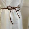 Fashion Leather Thin Belts Women Dress Coat Shirt Decor Rope Belt Solid Color Lanyard For Waist Simple Long Belt Cord Wholesale