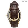 Clefer Serdica Analog Watch, White Dial, PU Leather Strap, Japanese Movement, SD-AM336-WTG, Men's, Brown