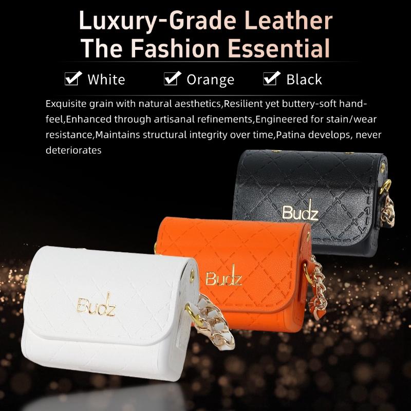 Luxury Leather Bag Ear Clip Earbuds Bluetooth Headphones HIFI Sound Earphone Touch Control Wireless Headset Valentine's Day gift
