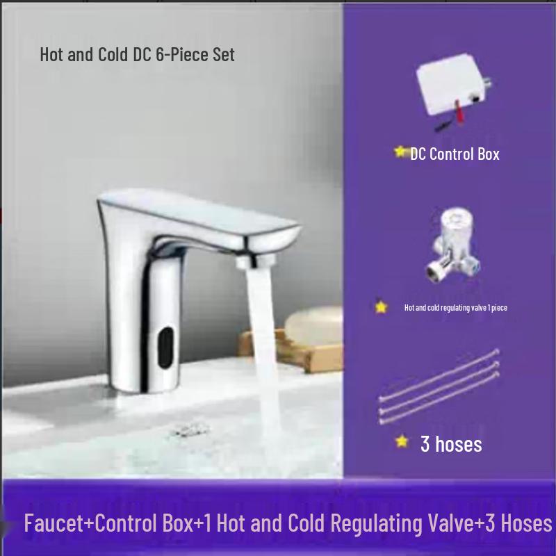 L-shaped All-Copper Smart Infrared Sensor Basin Faucet