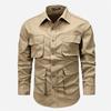Vintage Loose Fit Long Sleeve Cotton Work Shirt For Men