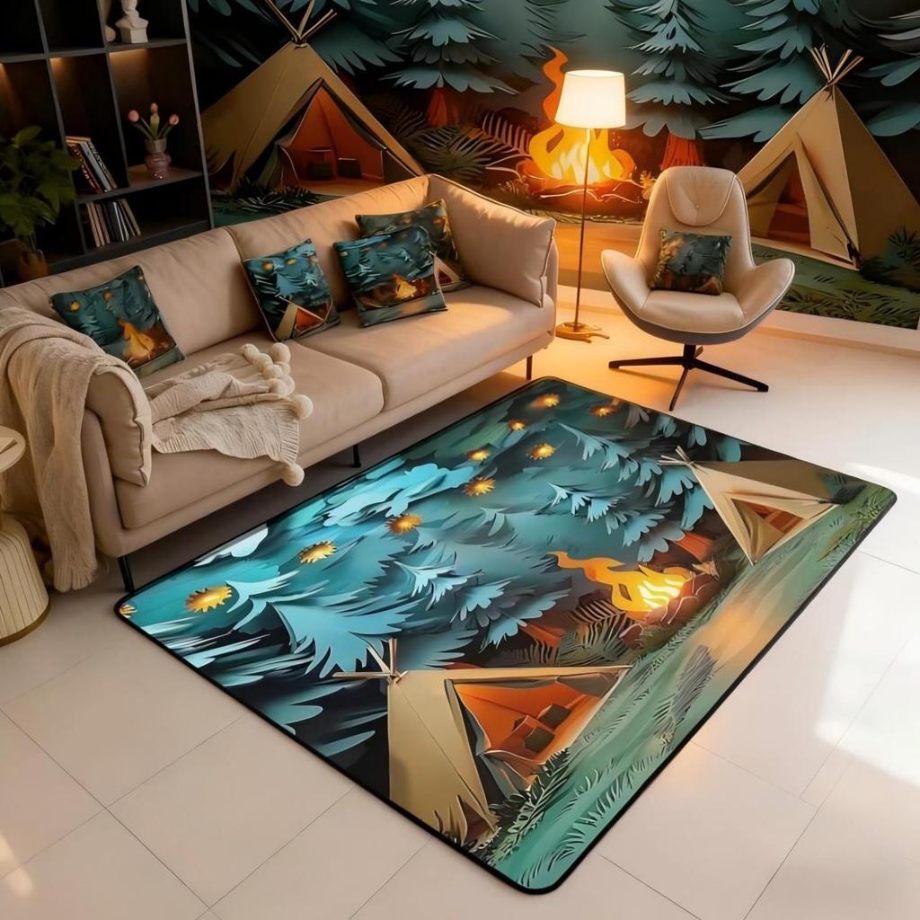 Black Floral Bat 5x7 Area Rug Halloween Bats Living Room Rug | Boho Flowers Rugs for Bedroom, Romantic Plant Gothic Carpet Indoor Floor Mat