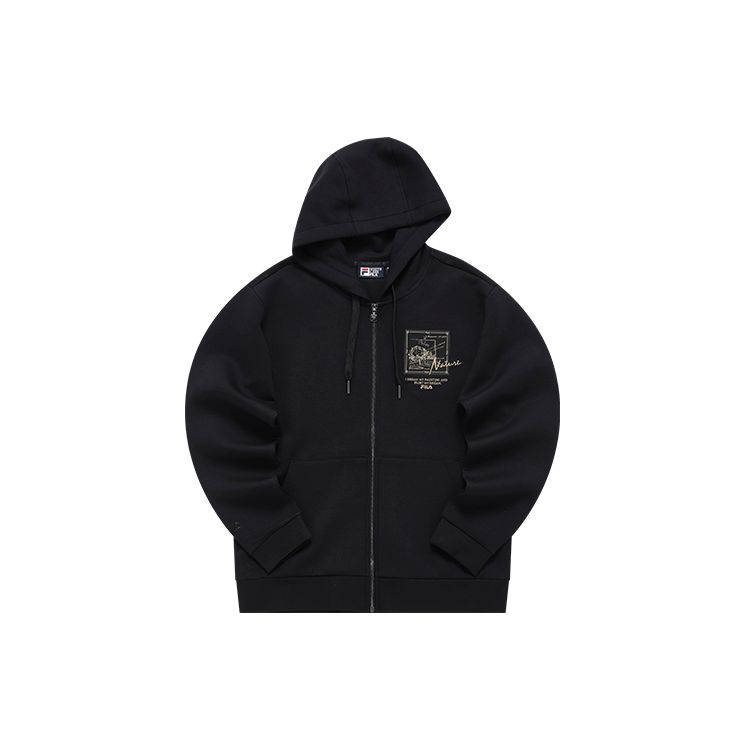 

FILA Printed Sports Logo Casual Knit Hooded Jacket Men jackets Black F11M218502F-BK M